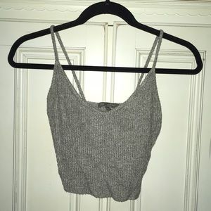 Gray knit crop top